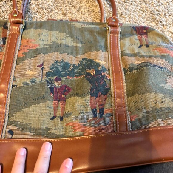 Vintage Golf Tapestry Tote Weekender Bag - Picture 6 of 7